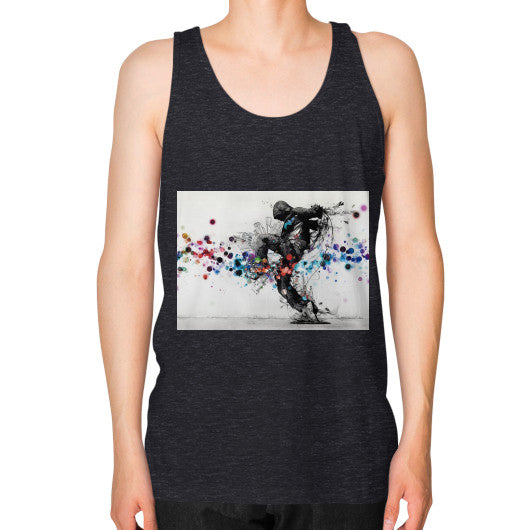 Unisex Fine Jersey Tank (on man) Tri-Blend Black lvmmstudio