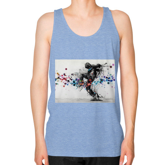 Unisex Fine Jersey Tank (on man) Tri-Blend Blue lvmmstudio