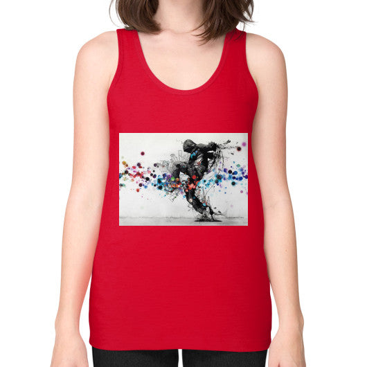 Unisex Fine Jersey Tank (on woman) Red lvmmstudio