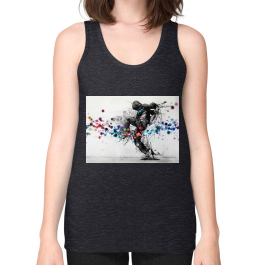 Unisex Fine Jersey Tank (on woman) Tri-Blend Black lvmmstudio