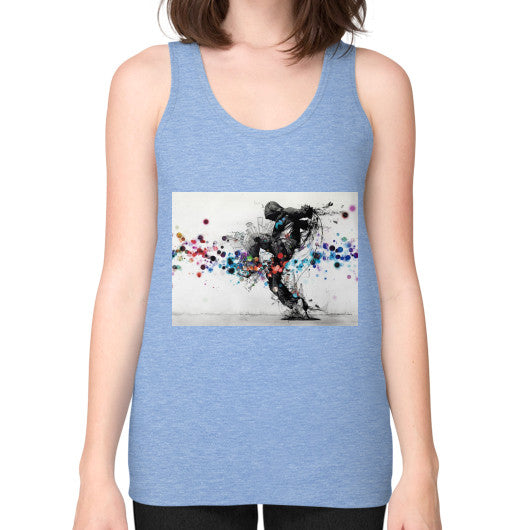 Unisex Fine Jersey Tank (on woman) Tri-Blend Blue lvmmstudio