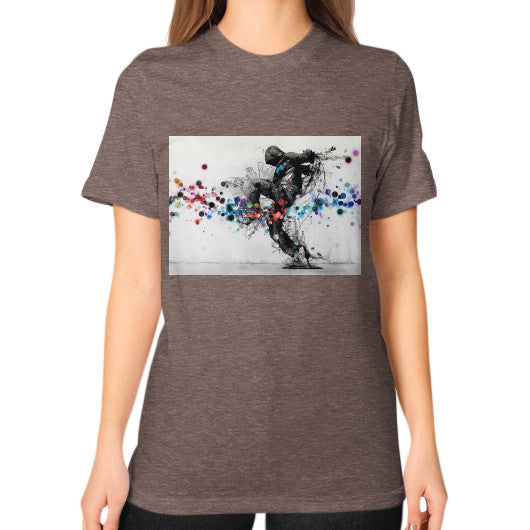 Unisex T-Shirt (on woman) Tri-Blend Coffee lvmmstudio