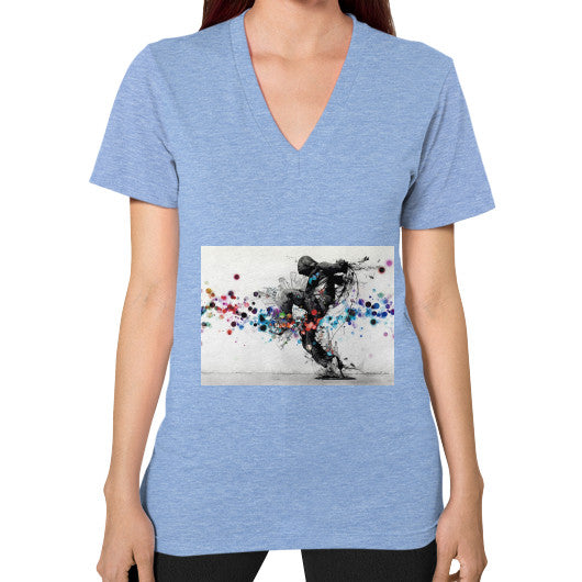 V-Neck (on woman) Tri-Blend Blue lvmmstudio