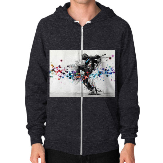Zip Hoodie (on man) Tri-Blend Black lvmmstudio