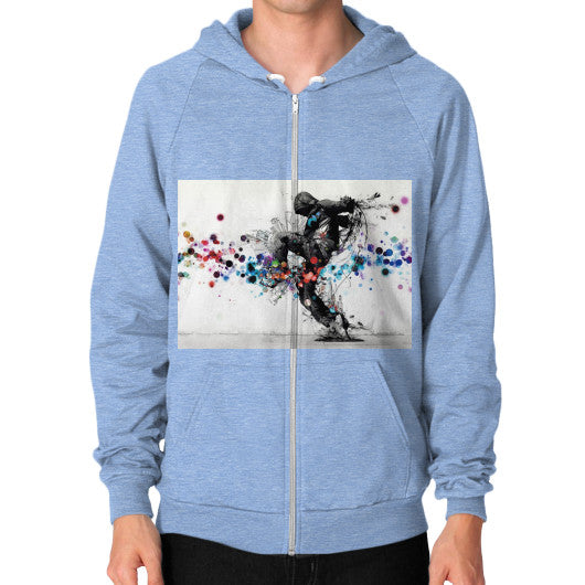 Zip Hoodie (on man) Tri-Blend Blue lvmmstudio