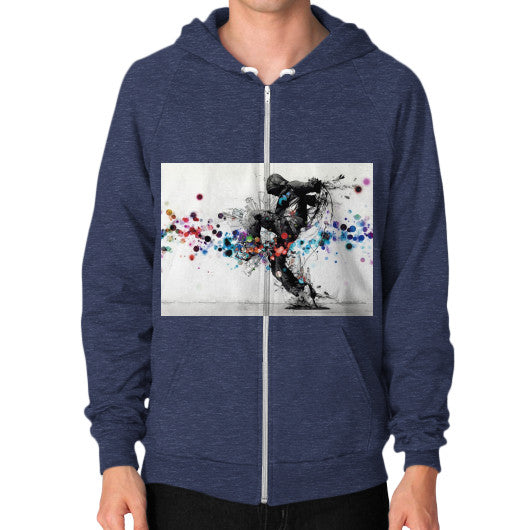 Zip Hoodie (on man) Tri-Blend Navy lvmmstudio