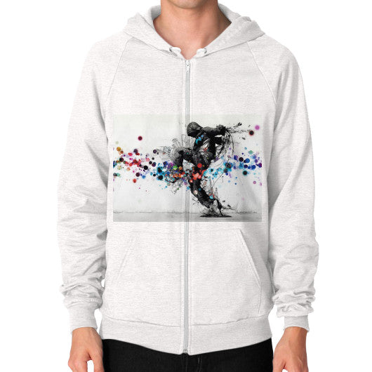 Zip Hoodie (on man) Tri-Blend Oatmeal lvmmstudio