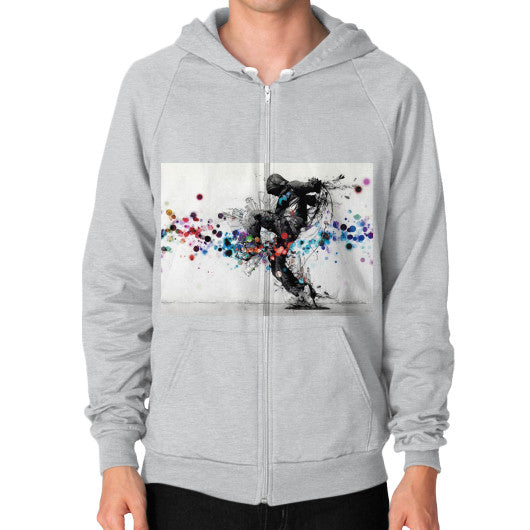 Zip Hoodie (on man) Tri-Blend Silver lvmmstudio