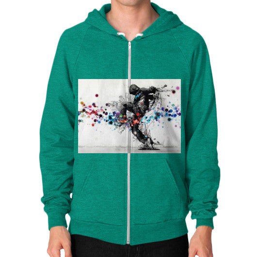 Zip Hoodie (on man) Tri-Blend Vintage Green lvmmstudio