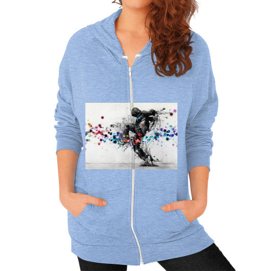 Zip Hoodie (on woman) Tri-Blend Blue lvmmstudio