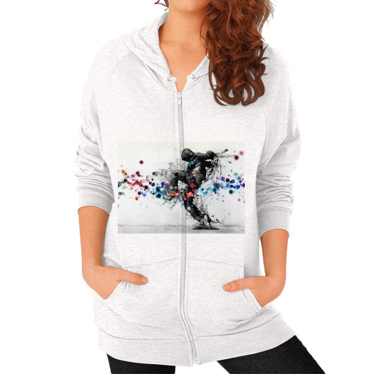 Zip Hoodie (on woman) Tri-Blend Oatmeal lvmmstudio