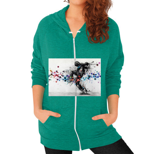 Zip Hoodie (on woman) Tri-Blend Vintage Green lvmmstudio